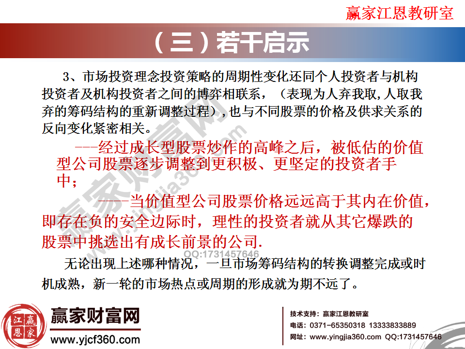 市場(chǎng)投資理念投資策略的周期性變化